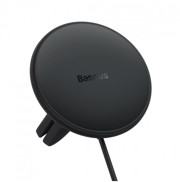 Baseus trådlös billaddare med MagSafe 15W hållare för luftventil + USB-A 25W svart (CW01)