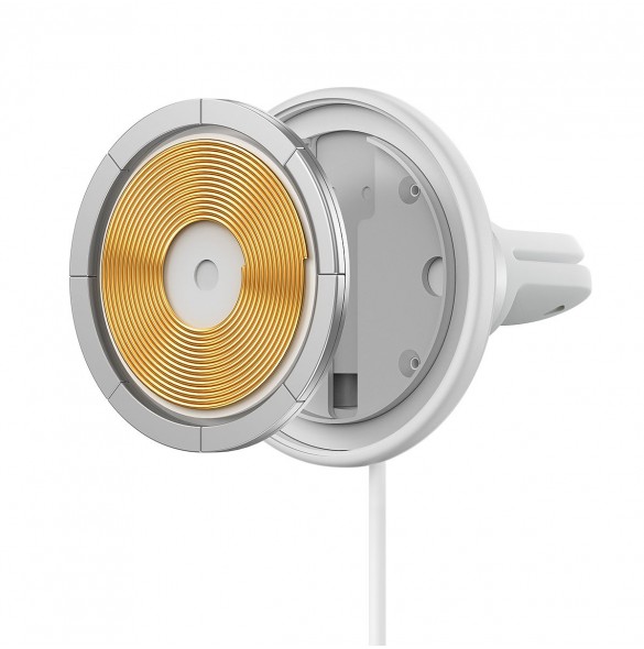 Baseus trådlös billaddare med MagSafe 15W hållare för luftventil + USB-A 25W vit (CW01)