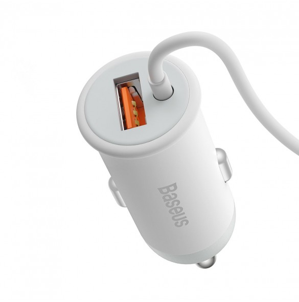 Baseus trådlös billaddare med MagSafe 15W hållare för luftventil + USB-A 25W vit (CW01)