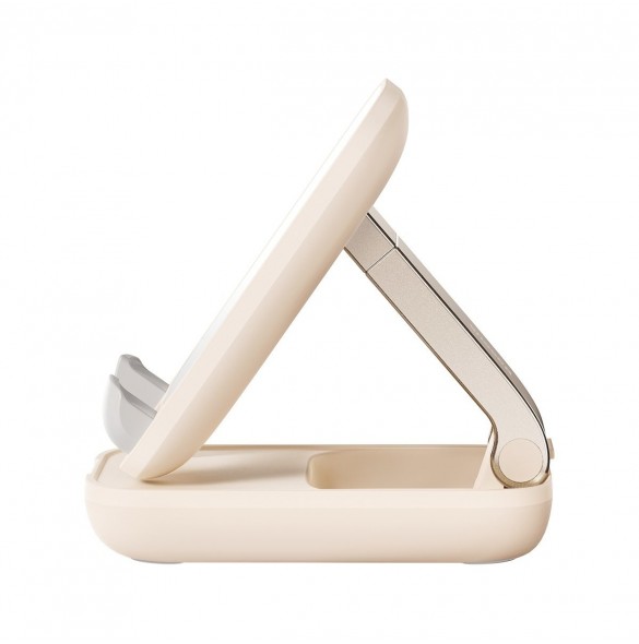 Justerbart telefonställ med spegel Baseus Seashell Series - beige