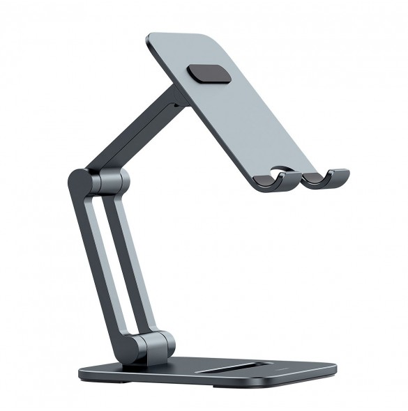 Baseus Desktop Biaxial Vikbart metallställ för smartphone/ställ grått (LUSZ000013)