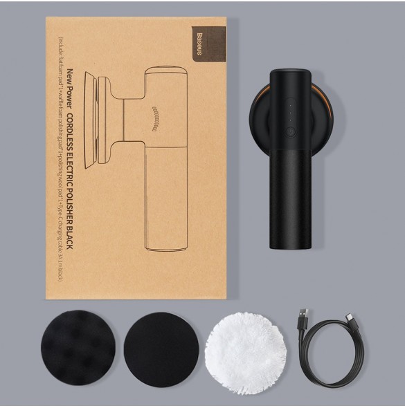Baseus sladdlös elektrisk polermaskin 30W 4000mAh svart (CRDLQ-B01)