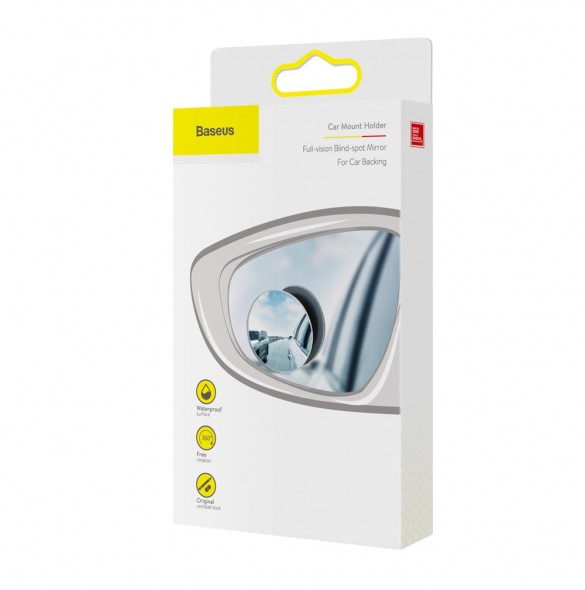 Baseus Full-view Blind-spot Mirror 2x extra bil sidospegel konvex dödvinkel svart (ACMDJ-01)