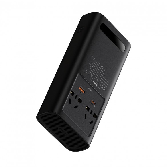 Baseus IGBT Car Inverter Inverter 300W 220V (CN / EU-kontakt) Svart (CGNB010101)