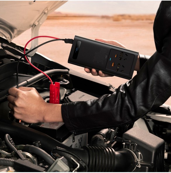 Baseus IGBT Car Inverter Inverter 300W 220V (CN / EU-kontakt) Svart (CGNB010101)