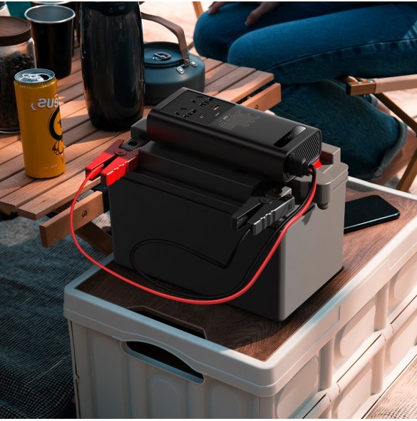 Baseus IGBT Car Inverter Inverter 300W 220V (CN / EU-kontakt) Svart (CGNB010101)