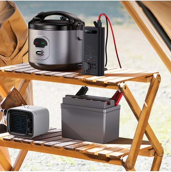 Baseus IGBT Car Inverter Inverter 300W 220V (CN / EU-kontakt) Svart (CGNB010101)