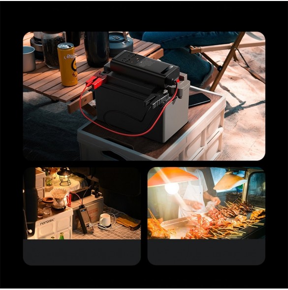 Baseus IGBT Car Inverter Inverter 300W 220V (CN / EU-kontakt) Svart (CGNB010101)