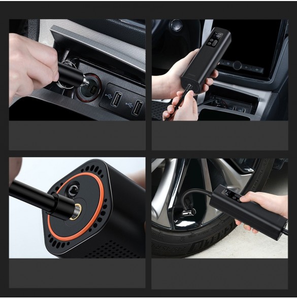 Baseus Mini Car Air Kompressor Cigarettändaruttag Svart (CRCQ000001)