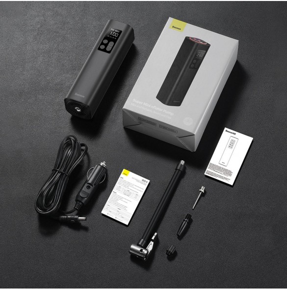 Baseus Mini Car Air Kompressor Cigarettändaruttag Svart (CRCQ000001)