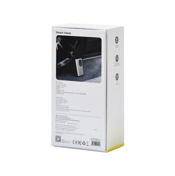 Baseus mini bilkompressor däckpump med 7500 mAh batteri grå (CRCQB02-0A)