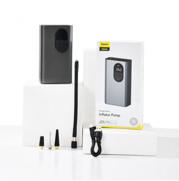 Baseus mini bilkompressor däckpump med 7500 mAh batteri grå (CRCQB02-0A)