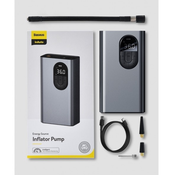 Baseus mini bilkompressor däckpump med 7500 mAh batteri grå (CRCQB02-0A)