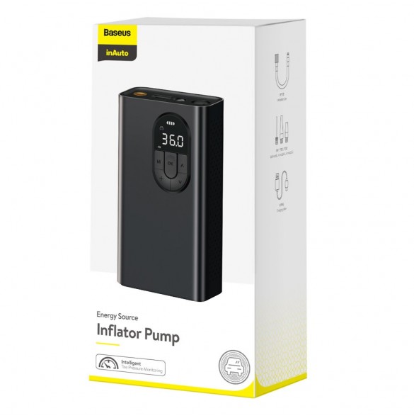 Baseus mini bilkompressor däckpump med batteri 2500mAh 54W svart (CRNL040001)