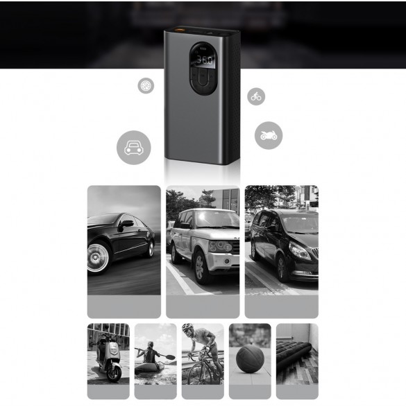 Baseus mini bilkompressor däckpump med batteri 2500mAh 54W svart (CRNL040001)