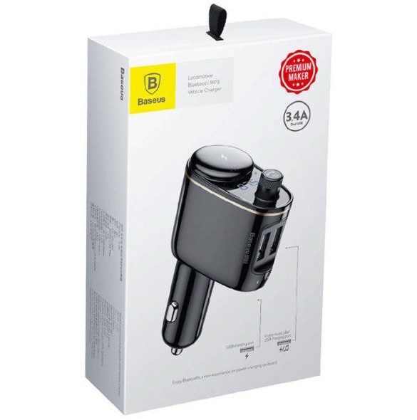Baseus S-06 Bluetooth/USB bil FM-sändare (Overseas Edition) - svart