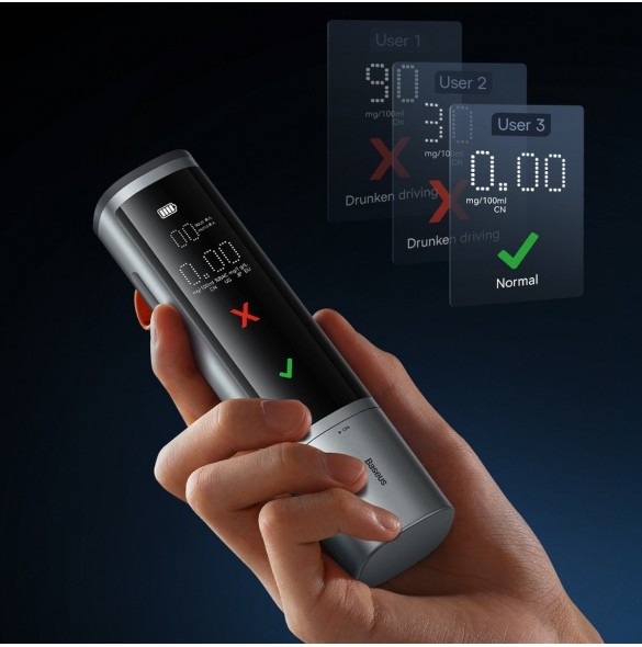 Baseus SafeJourney Pro Series alkomätare 470mAh grå
