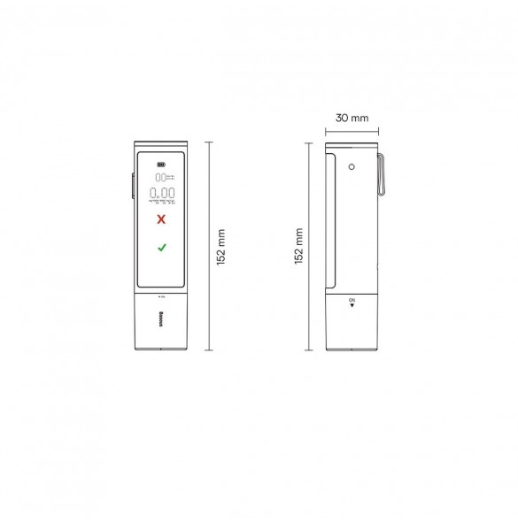 Baseus SafeJourney Pro Series alkomätare 470mAh grå