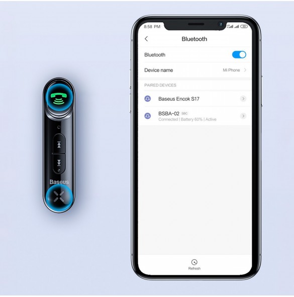 Bluetooth AUX-sändare Baseus BSBA-02 (Overseas Edition) - svart