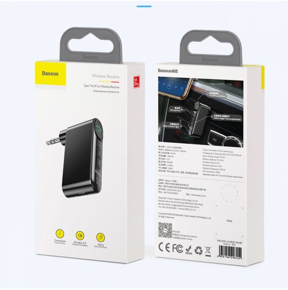 Bluetooth AUX-sändare Baseus BSBA-02 (Overseas Edition) - svart