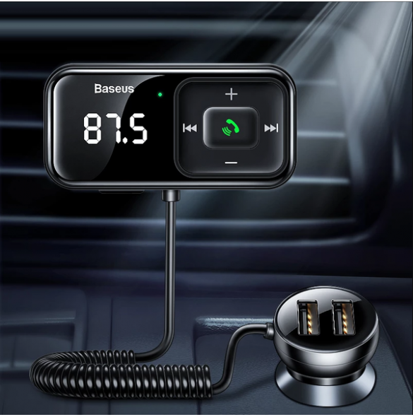 Trådlös Bluetooth FM-sändare med laddare Baseus S-16 (Overseas edition) - svart