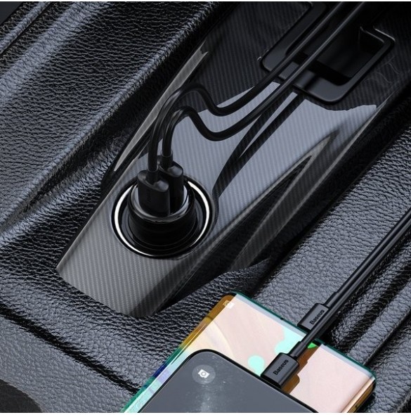 Trådlös Bluetooth FM-sändare med laddare Baseus S-16 (Overseas edition) - svart