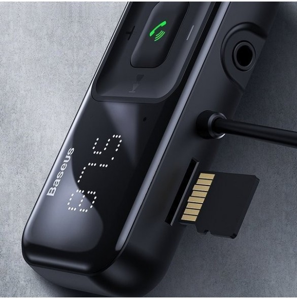 Trådlös Bluetooth FM-sändare med laddare Baseus S-16 (Overseas edition) - svart