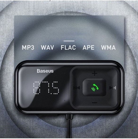 Trådlös Bluetooth FM-sändare med laddare Baseus S-16 (Overseas edition) - svart