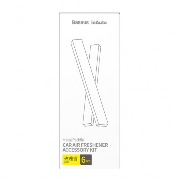 Baseus Metal Paddle 6x luftfräschare refill bildoft (rosa) vit (SUXUN-M0C)