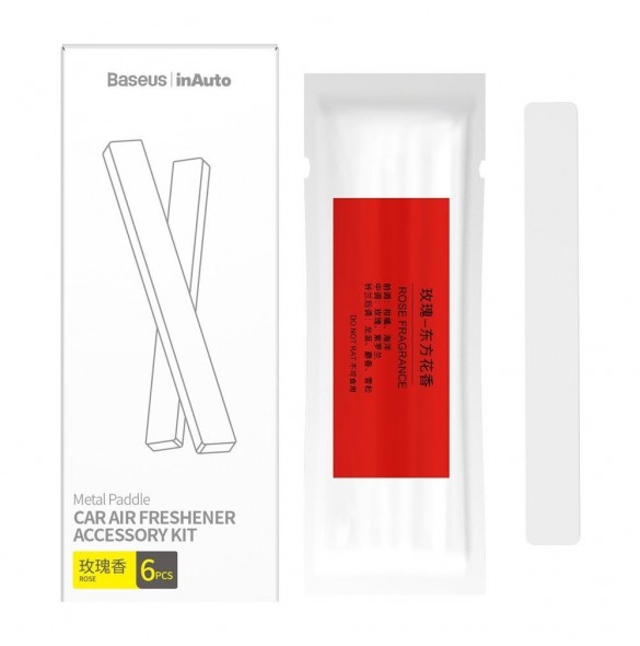 Baseus Metal Paddle 6x luftfräschare refill bildoft (rosa) vit (SUXUN-M0C)