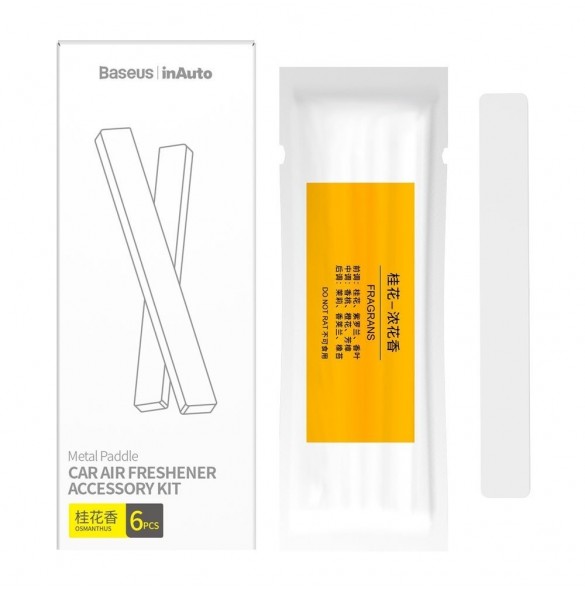 Baseus Metal Paddle 6x refill för luftfräschare bildoft (doft) vit (SUXUN-M0B)