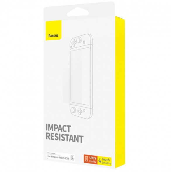 Set med 2x Baseus Crystal härdat glas för Nintendo Switch 2019 + monteringssats - transparent
