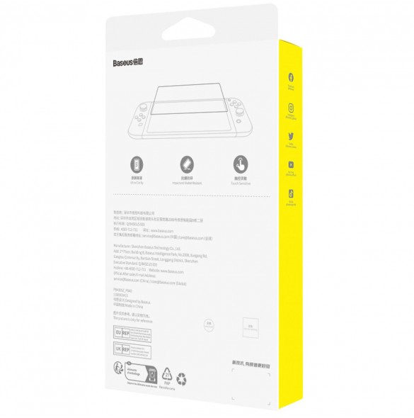 Set med 2x Baseus Crystal härdat glas för Nintendo Switch 2019 + monteringssats - transparent