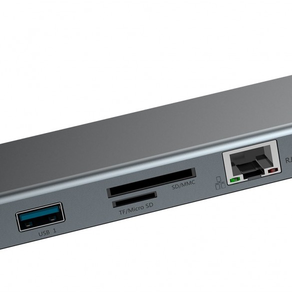 Baseus Enjoyment Multifunktionell dockningsstation för MacBook Laptop HUB Stand Adapter 10in1 (CATSX-F0G)