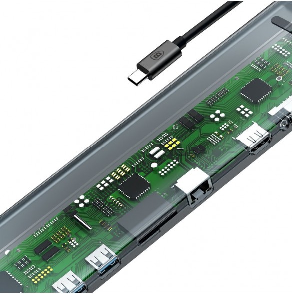 Baseus Enjoyment Multifunktionell dockningsstation för MacBook Laptop HUB Stand Adapter 10in1 (CATSX-F0G)