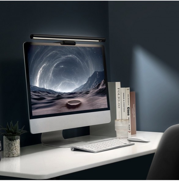 Baseus i-wok Series LED-lampa för skrivbordsbelysning för bildskärmsbelysning svart (DGIWK-P01)
