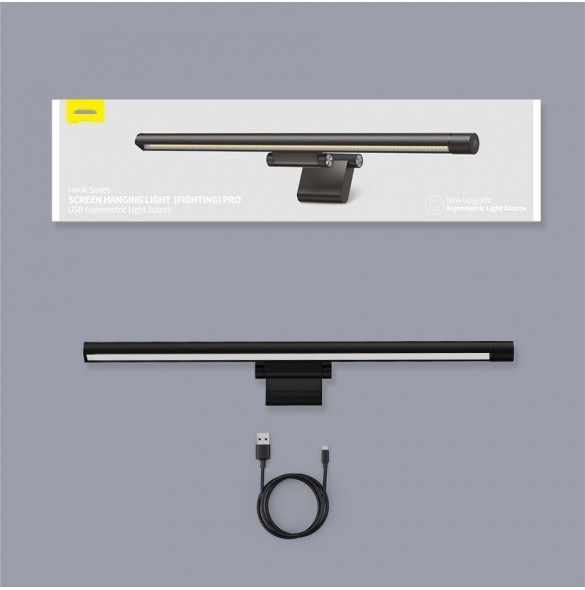 Baseus i-wok Series LED-lampa för skrivbordsbelysning för bildskärmsbelysning svart (DGIWK-P01)