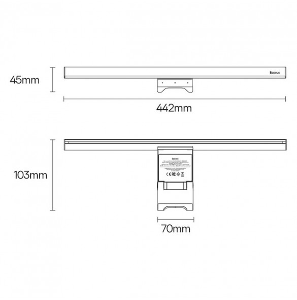 Baseus i-wok2 LED-lampa för skrivbordsskärmsbelysning svart (DGIW000101)
