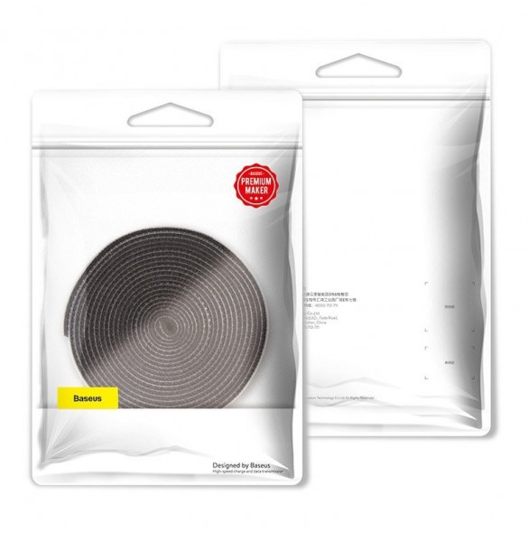 Baseus Rainbow Circle kardborreband - kardborreband kabelorganiserar 1m svart (ACMGT-E01)