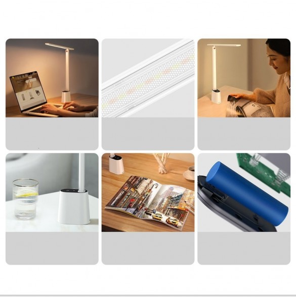 Baseus Smart Eye uppladdningsbart hopfällbart läsbord LED-lampa (Smart Light) vit (DGZG-02)