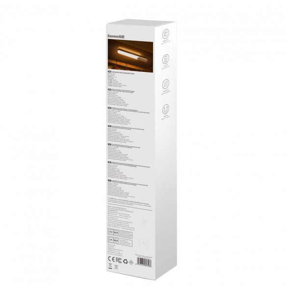 Baseus Sunshine Series garderobslampa med PIR-rörelsedetektor 1200 mAh vit (DGYG000002)