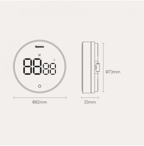 Baseus Heyo Pro roterande timer elektronisk timer grå (FMDS000013)
