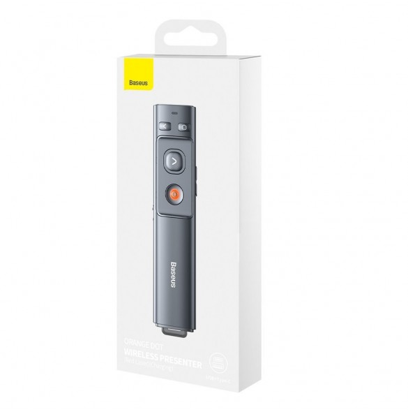 Baseus Orange Dot laserpekarfjärrkontroll för PC-presentation med inbyggt batteri grått (WKCD000013)