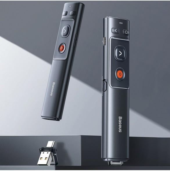Baseus Orange Dot laserpekarfjärrkontroll för PC-presentation med inbyggt batteri grått (WKCD000013)
