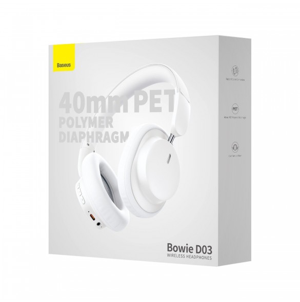 Baseus Bowie D03 over-ear trådlösa hörlurar - vit