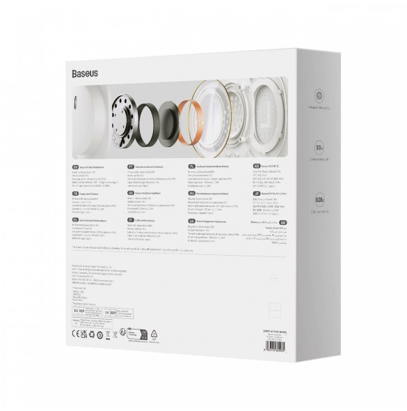 Baseus Bowie D03 over-ear trådlösa hörlurar - vit