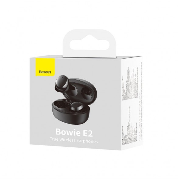 Baseus Bowie E2 TWS Bluetooth 5.2 trådlösa hörlurar Vattentät IP55 Svart (NGTW090001)