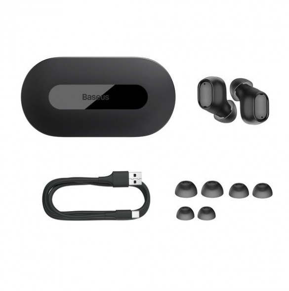 Baseus Bowie EZ10 TWS Bluetooth 5.3 trådlösa hörlurar - svarta
