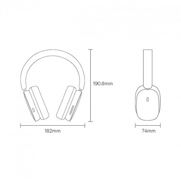 Baseus Bowie H1 trådlösa hörlurar Bluetooth 5.2 ANC grå (NGTW230013)