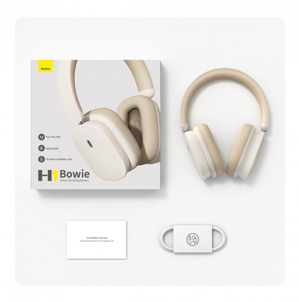 Baseus Bowie H1 trådlösa hörlurar Bluetooth 5.2 ANC grå (NGTW230013)